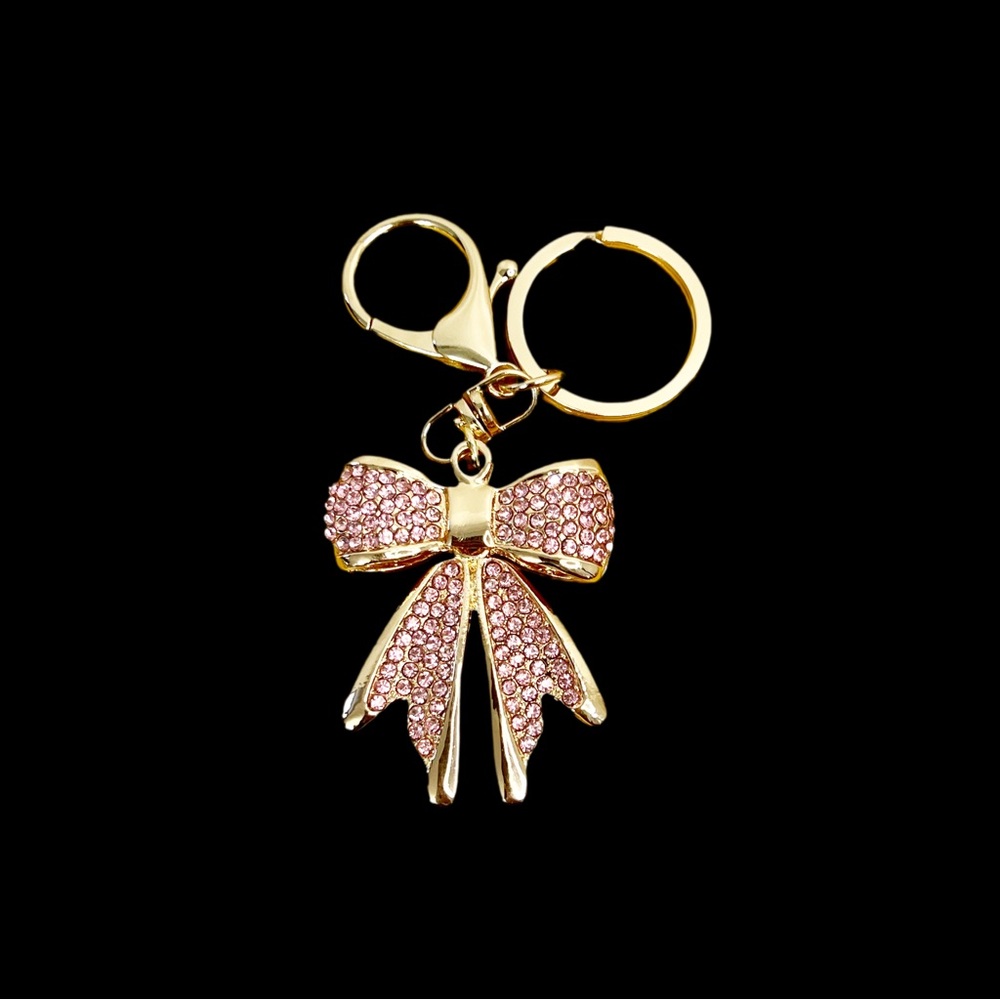 Glamorous Rhinestone Bow Keychain | Elegant Bling Accessory